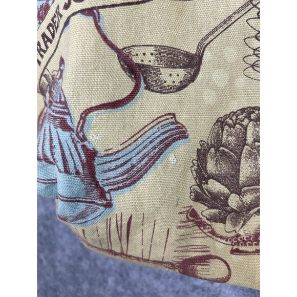 Trader Joe’s Canvas Vintage Look Tote Bag Kitchen Utensils Wine Baking Tea Cocoa - Picture 2 of 11